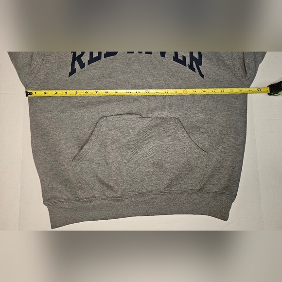 [JANSPORT] Gray Red River Hoodie Navy Blue Font《M》Vintage 2003 - Picture 7 of 11